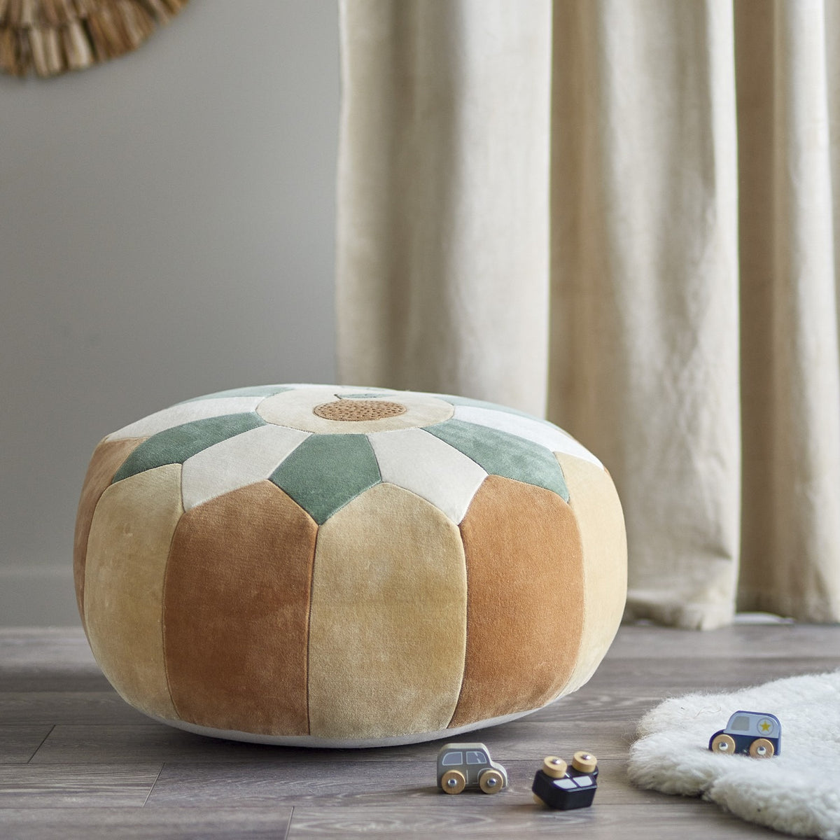 Agnes Round Cotton Pouffe - Multi