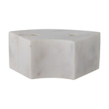 Florida Marble Candle Holder in white, a low curved block with two candle holes on top, shown on a plain white background.
