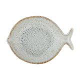 Fleur Fish Stoneware Platter - White