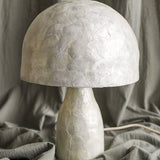 Adria Mother of Pearl Table Lamp with Bamboo Shade - Pearl