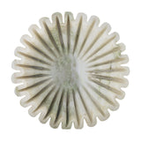 Harmonia Fluted Marble Bowl 17.5cm in white, shown top-down with deep radiating flutes and a pleated wavy rim, on a plain white background.