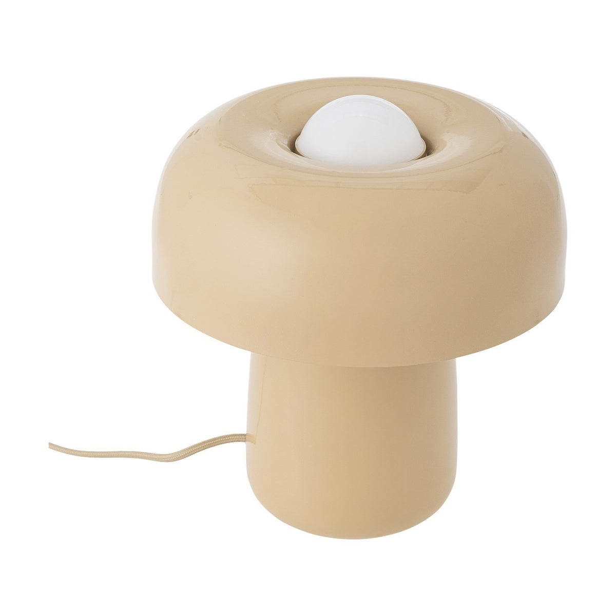 Ylva Mushroom Iron Table Lamp with Fabric Shade - Beige