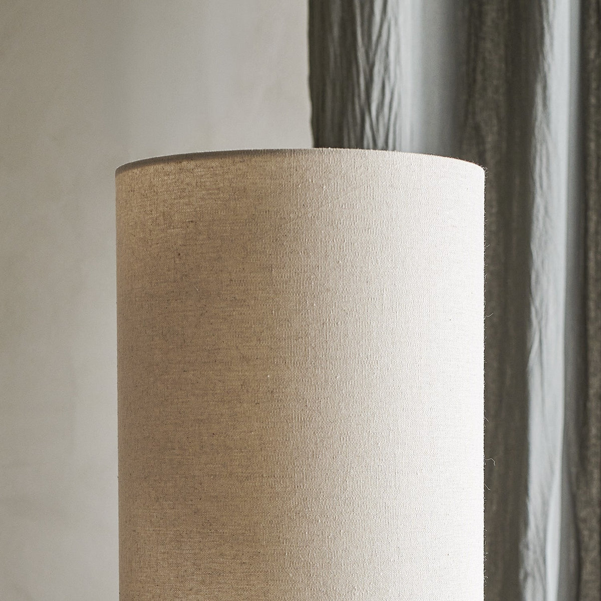 Fabiola Glass Table Lamp with Linen Shade - Beige