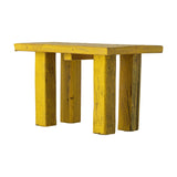 Porir Wooden Pedestal - Yellow