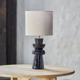 Lio Stoneware Table Lamp with Fabric Shade - Black