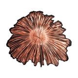 Aila Glass Bowl 31cm in Copper, a decorative glass bowl with ridged texture fanning from the centre and an irregular wavy rim, shown on a plain white background.