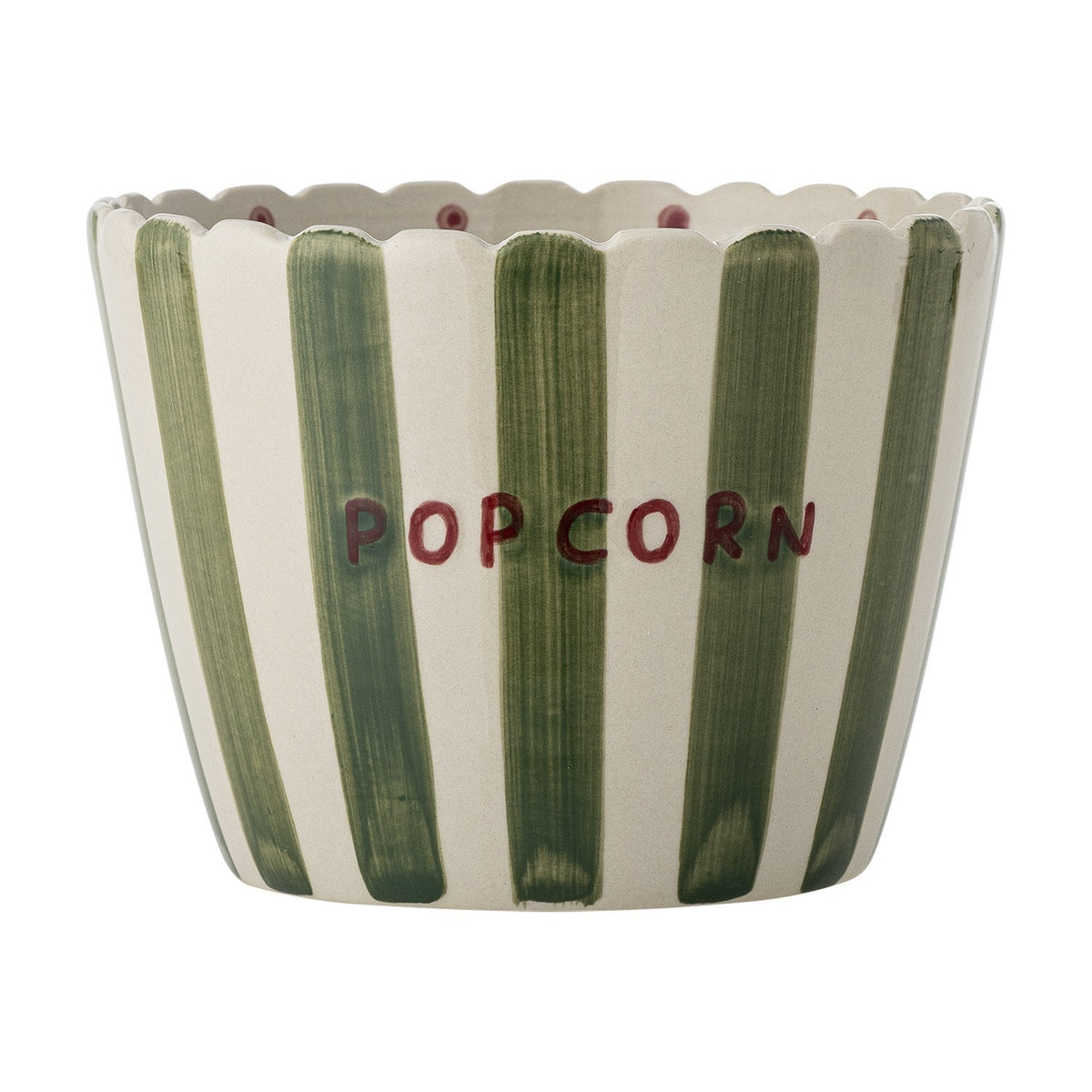 Chip Striped Stoneware Bowl 17.5cm - Green