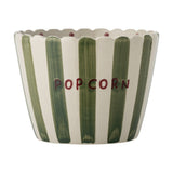 Chip Striped Stoneware Bowl 17.5cm - Green