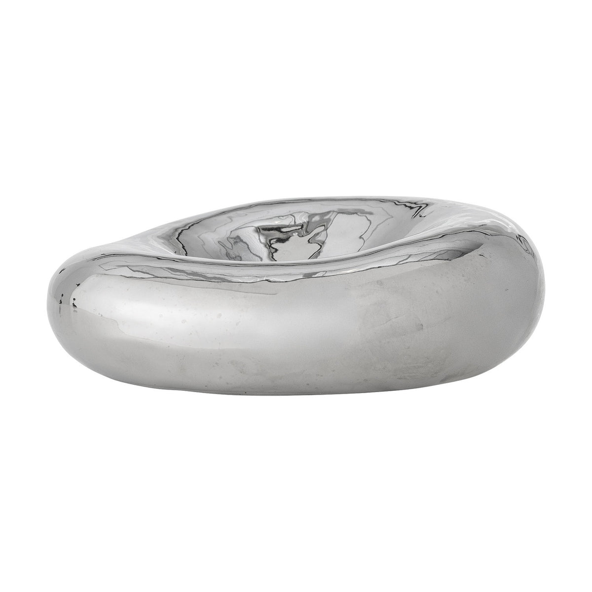 Shine Pebble Stoneware Bowl 18cm - Silver