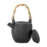 Neri Ribbed Stoneware Teapot 850ml - Black