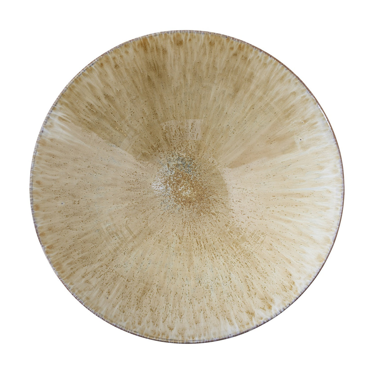 Saskia Speckled Stoneware Bowl 40cm - Beige