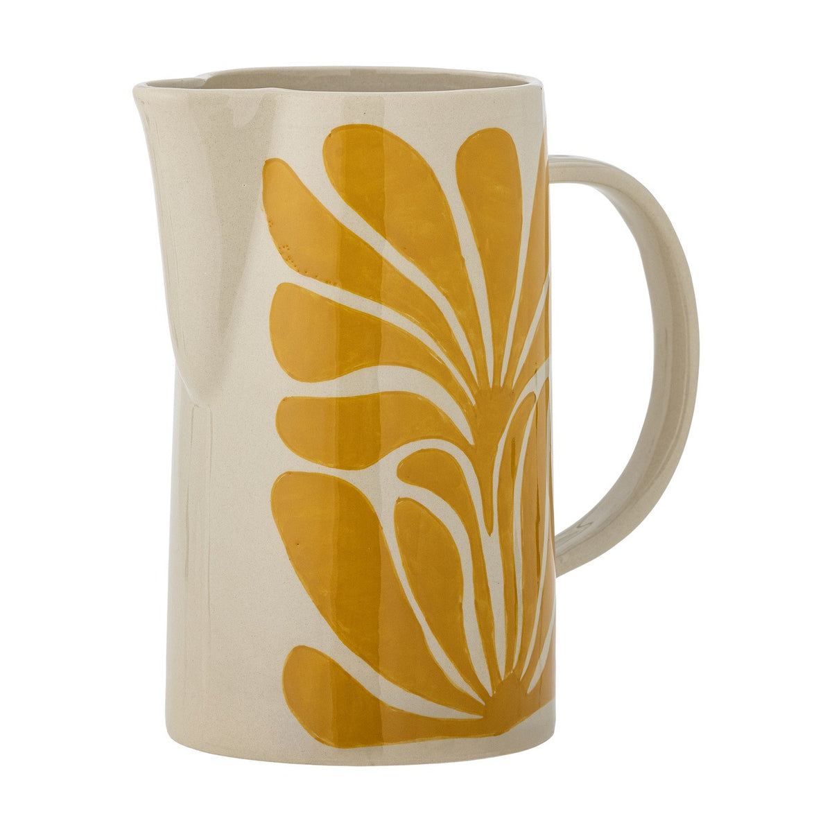 Fauni Leaf Stoneware Jug 2165ml - Yellow