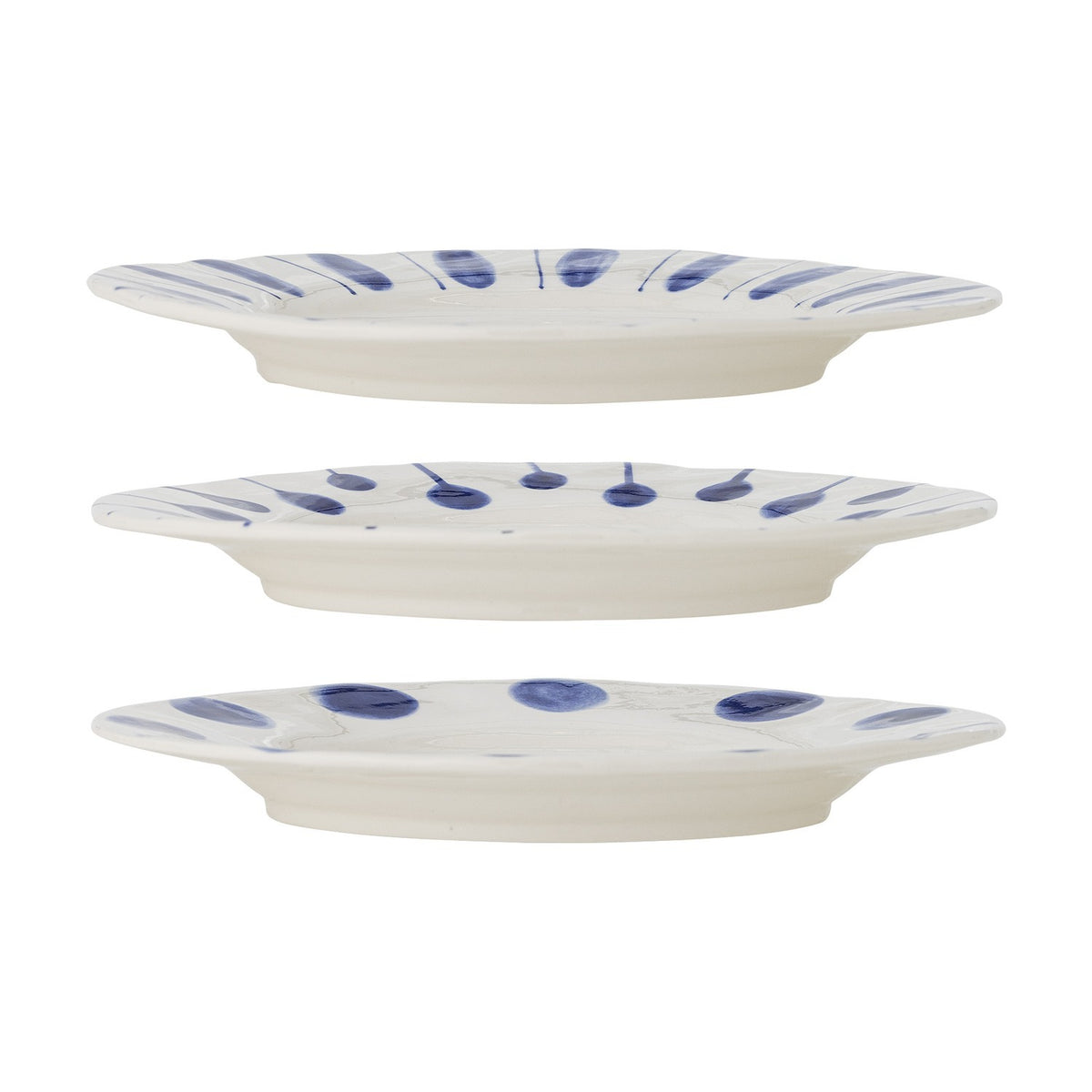 Linora Stoneware Dinner Plates Set of 3 - Blue