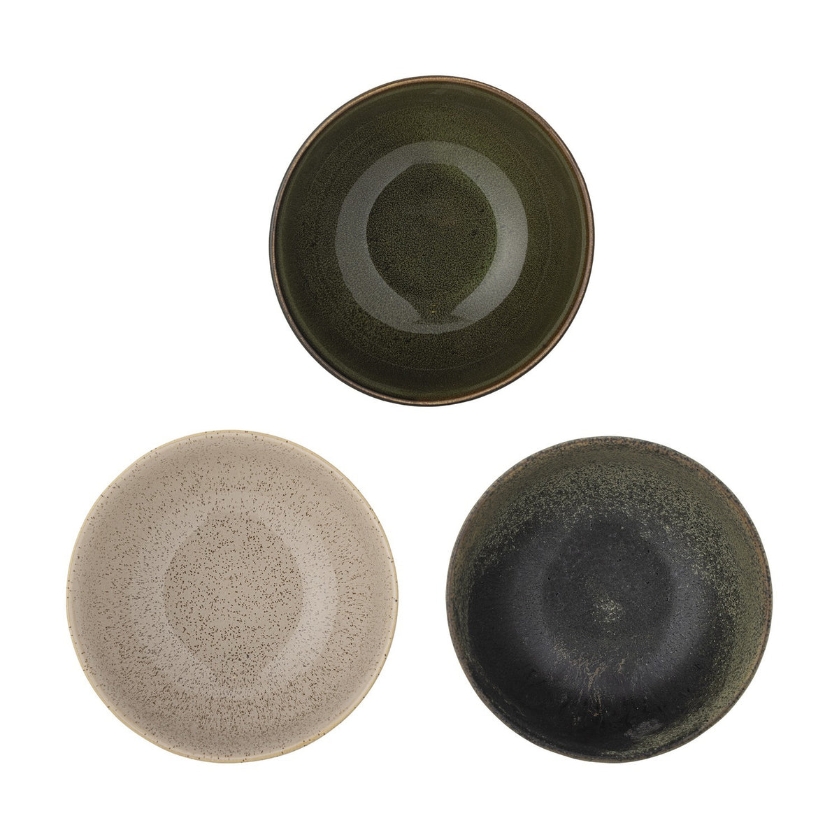 Addison Stoneware Bowls 16cm Set of 3 - Green