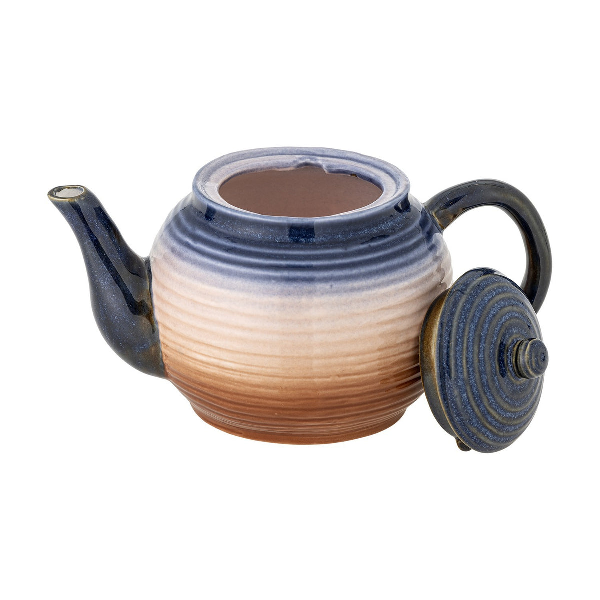 Tatum Ribbed Stoneware Teapot with Strainer 890ml - Multi