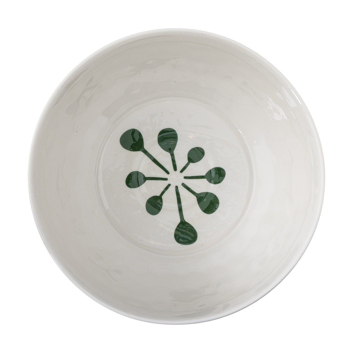 Linora Floral Stoneware Bowl 28cm - White