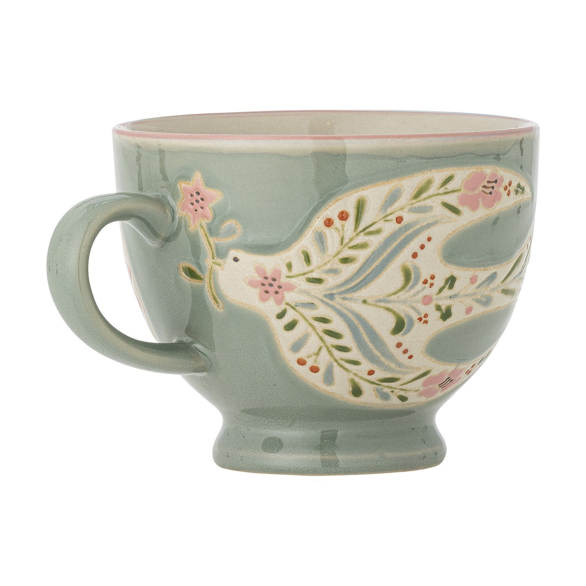 Rosalynde Stoneware Mugs 400ml Set of 4 - Green