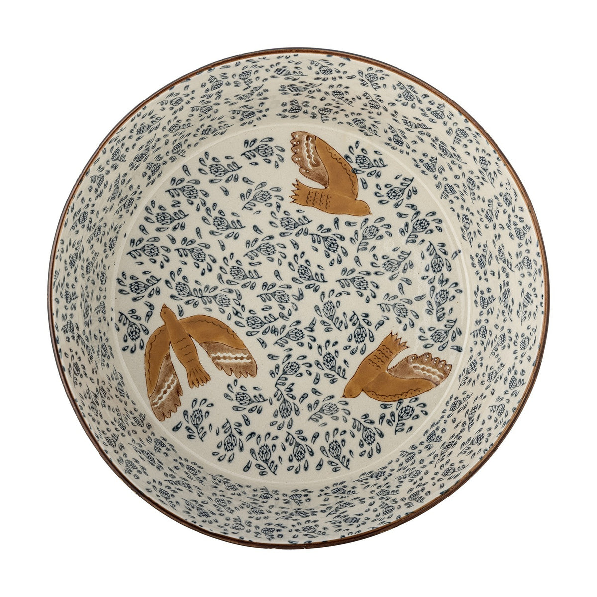 Hezha Stoneware Bowl 28cm - Blue