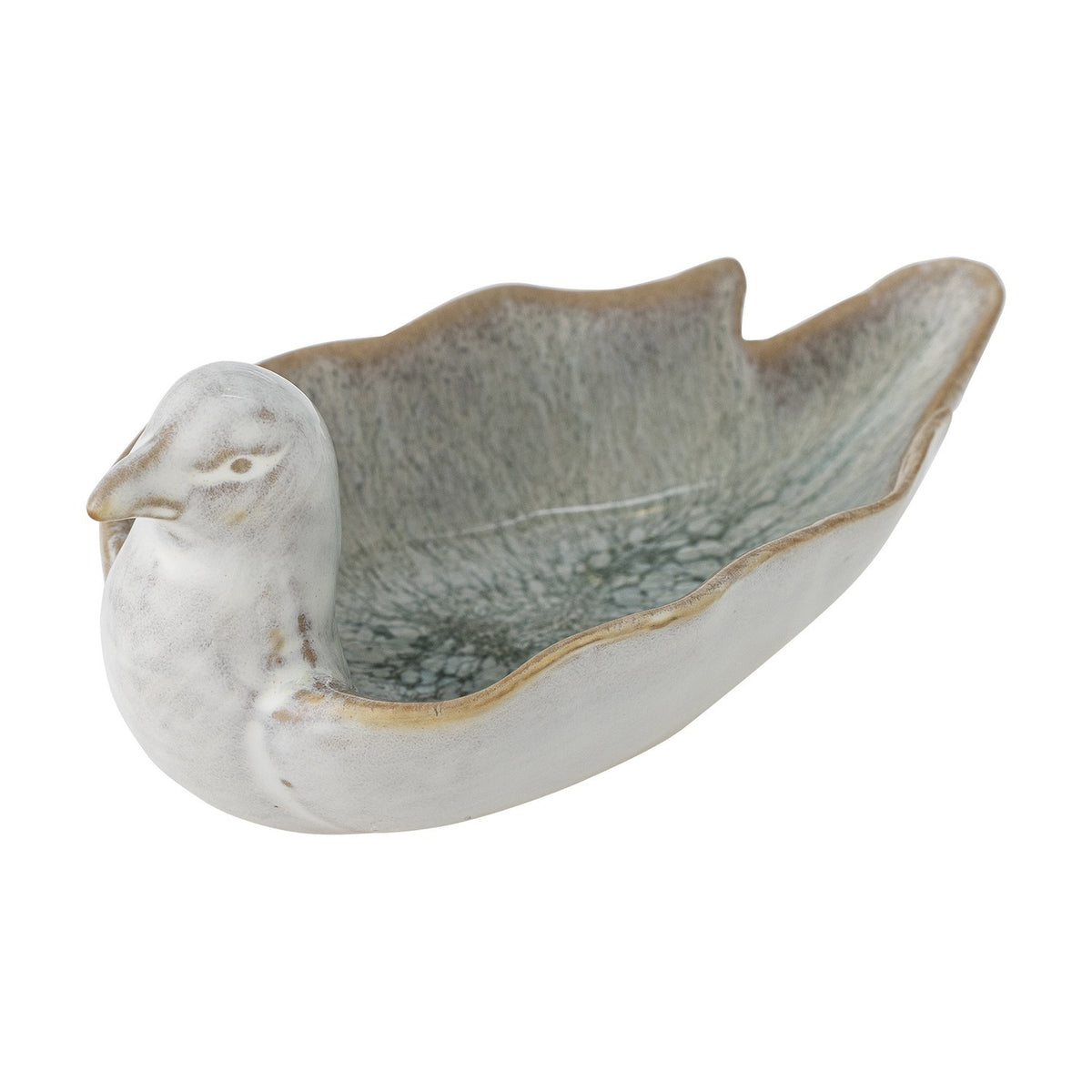 Chirp Bird Stoneware Bowl 13.5x8.5cm - White