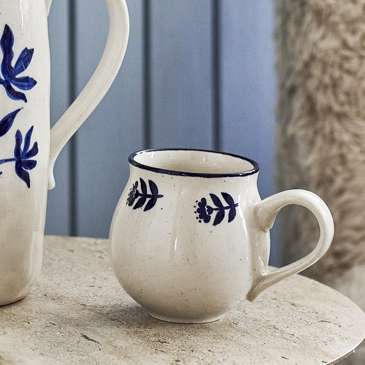 Eimy Stoneware Cups 380ml Set of 4 - Cream