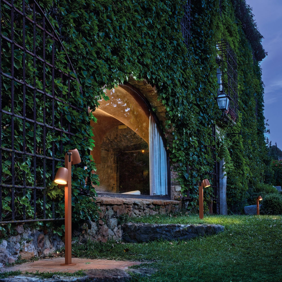 Nut B/90/2L 2 Light LED Bollard Light - Textured Terracotta