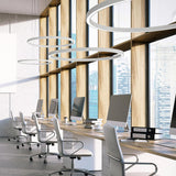 Brooklyn Round 360° Aluminium Ring LED Pendant Light 195cm