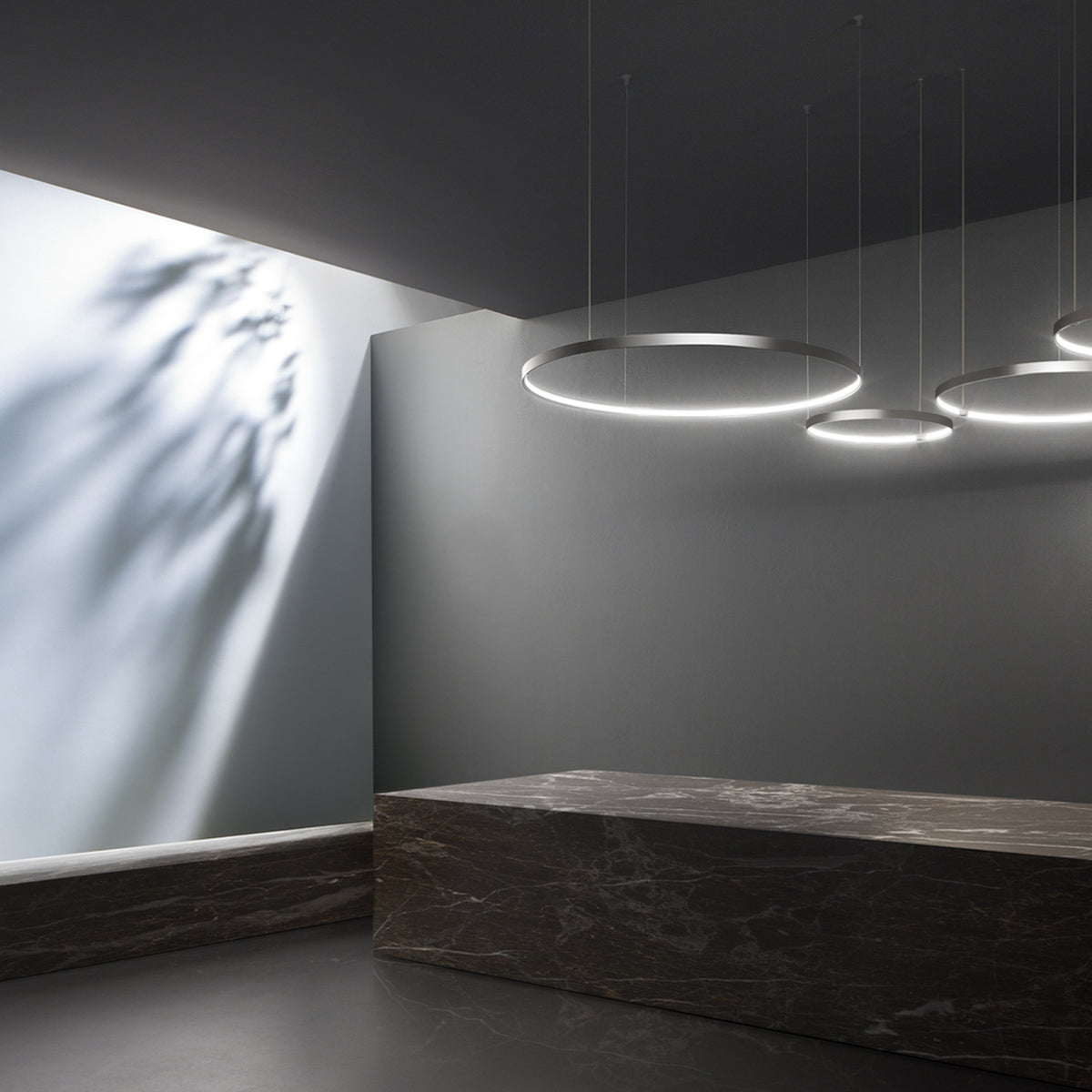 Zero Round Aluminium Ring LED Pendant Light 146cm Without Canopy