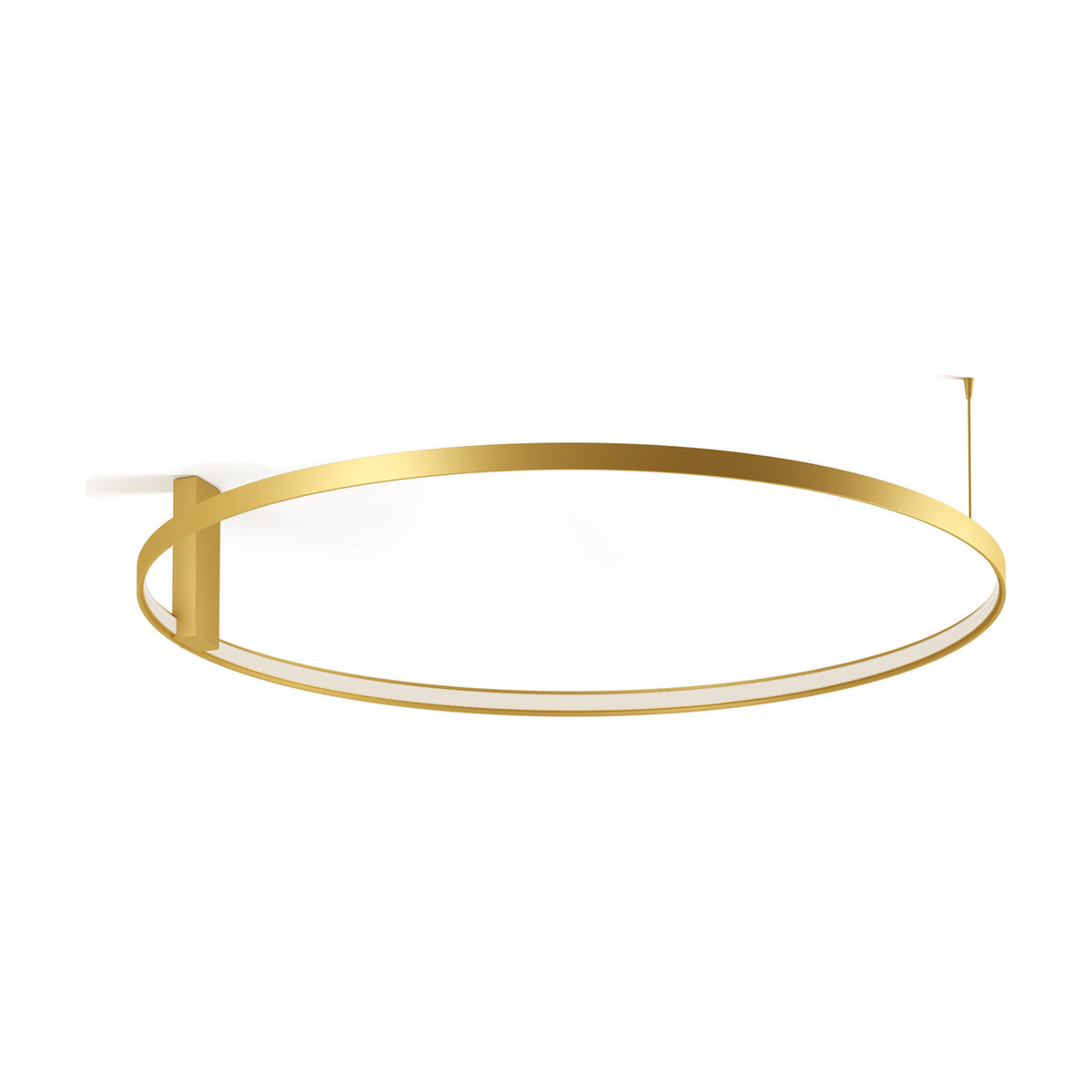 Zero Round Aluminium Ring LED Wall & Ceiling Light, 98cm, in brass finish with a slim circular profile and side mounting bracket, shown on a plain white background.