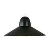 Speers SR L pendant light in matte black, featuring a rounded dome top flaring into a wide, shallow cone shade, shown on a plain white background.