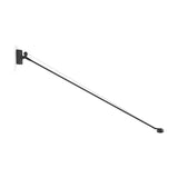 Opuntia 180 Aluminium LED Wall Light in matt black, with a rectangular wall bracket, slim tension-wire supported arm, and small dome head, shown on a plain white background.