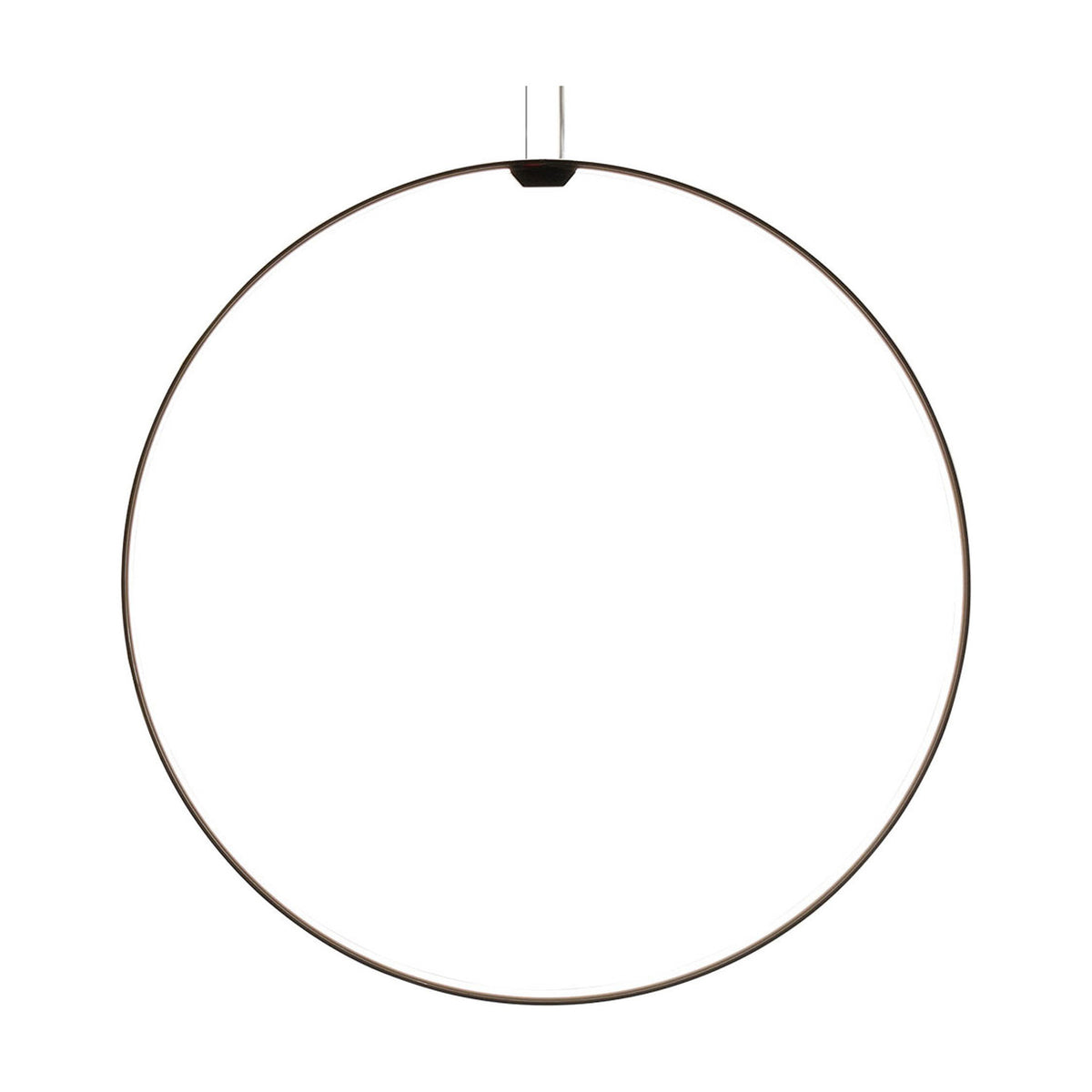 Zero Round Vertical Ring Pendant Light, a slim 74cm circular pendant with integrated LED in a bronze finish, shown without canopy on a plain white background.