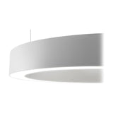 Silver Ring Aluminium LED Pendant Light 183cm in white, a slim flat ring fixture with integrated LED, shown at an angle against a plain white background.