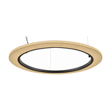 Roda S/120 Ribbon Ring LED pendant light, a wide circular ring with pleated cream translucent shade and dark inner frame, shown on a plain white background.