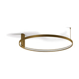 Zero Round Aluminium Ring LED Wall & Ceiling Light, 74cm brass-finish ring mounted on a slim rectangular bracket, shown on a plain white background.