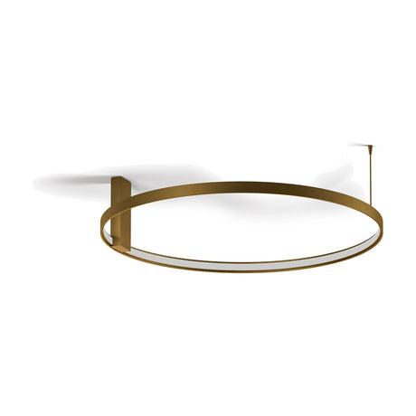 Zero Round Aluminium Ring LED Wall & Ceiling Light, 74cm brass-finish ring mounted on a slim rectangular bracket, shown on a plain white background.
