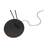 Speers F 2 Light LED Floor Lamp detail showing the round black base with two slim stems and black dome heads, cable trailing on a white background.