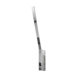 Ypsilon LED Wall Light in chrome, a slim angled blade rising from a rectangular wall-mounted base, shown against a plain white background.