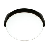 Beaded C Glass LED Ceiling Light, a round flush fixture with a white opal glass diffuser beneath a slim black band, shown against a plain white background.
