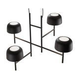 Bol S/4L 4 Light LED Pendant Light with a ladder-style black frame and four dome-shaped shades on angled stems, shown on a plain white background.
