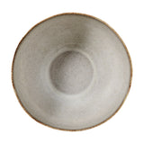 Sandrine Speckled Stoneware Bowl 15cm in grey, round with deep sides, a raised centre well, and a darker glazed rim, shown from above on a white background.