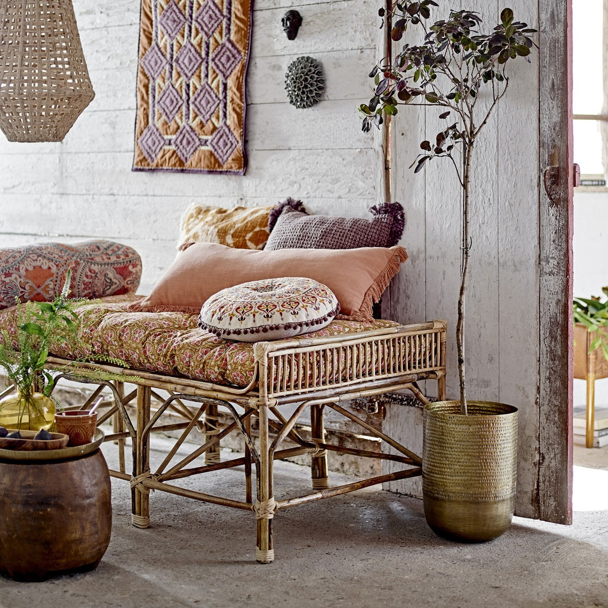 Pammi Cane Bench - Natural