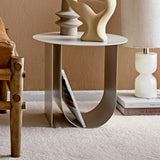 Cher Round Iron Side Table - Grey