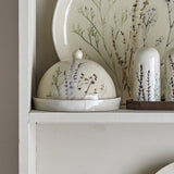 Bea Crackle Stoneware Butter Dish - Beige