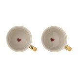 Jolly Stoneware Christmas Mugs 300ml Set of 2 - Cream