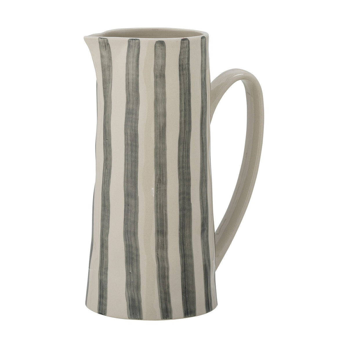 Begonia Striped Stoneware Jug 1300ml - Green