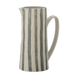 Begonia Striped Stoneware Jug 1300ml - Green