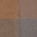 Rodin Jute Rug 200x140cm in Brown, close-up of diagonal herringbone weave forming four quadrant blocks in tan, rust, grey and taupe tones.