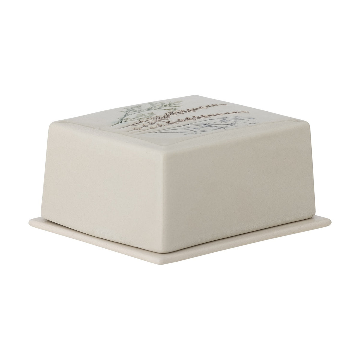 Bea Crackle Stoneware Butter Dish - Cream