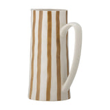 Begonia Striped Stoneware Jug 1300ml - Brown