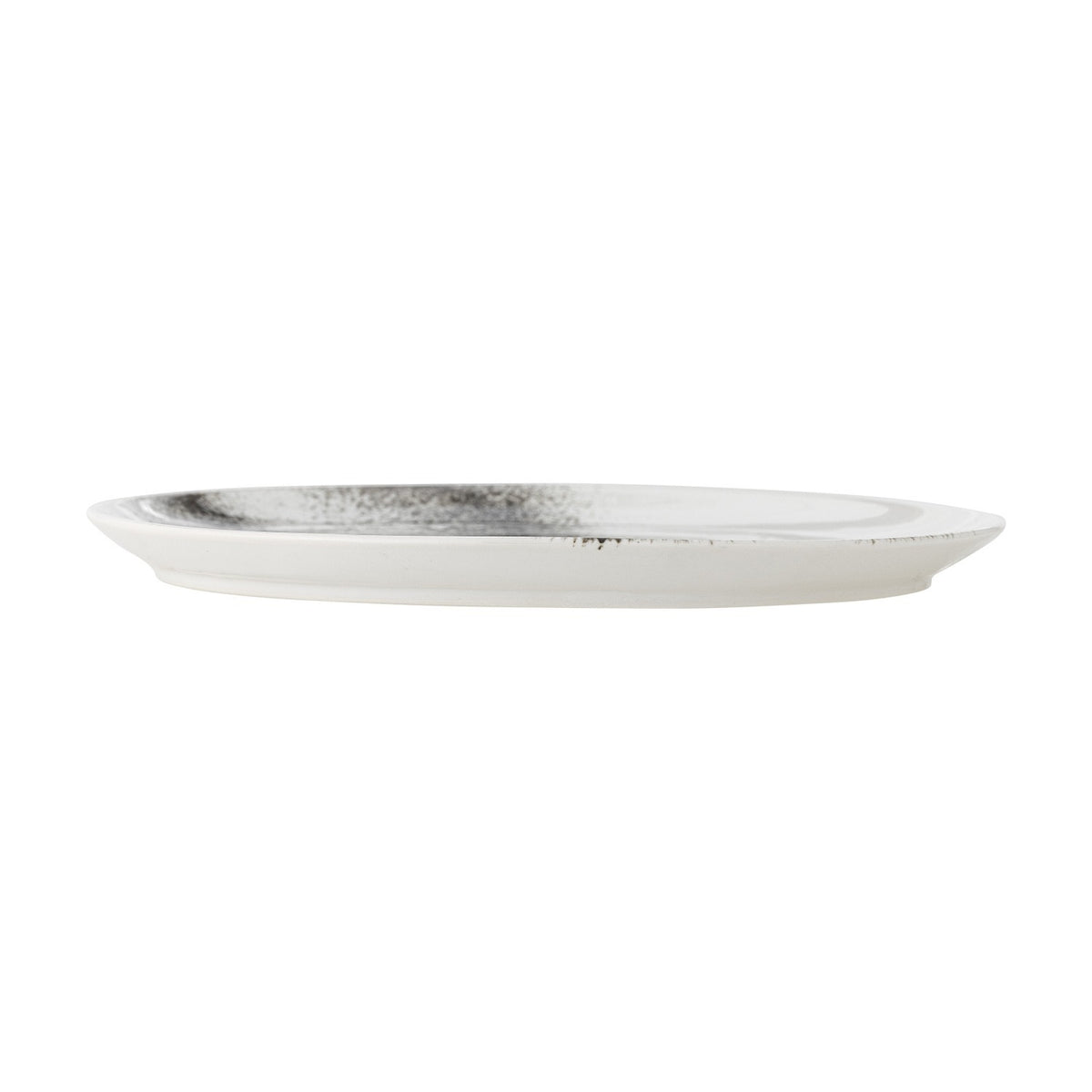 Paula Striped Stoneware Side Plate - White